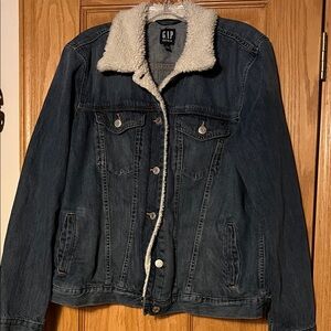 VINTAGE Gap Denim Sherpa Button-Down Jacket